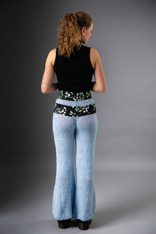 BLUE BLOOM - Set of trousers in alpaca and silk and reversible jacket in cotton - Two-sided style