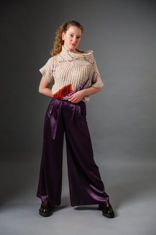 MAGMA SPLENDOR - Sweater made of alpaca and silk - Colors like flames, shape with depth