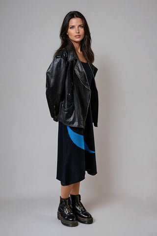 LEAFLINE - Set of long skirt and short-sleeved sweater in double-threaded cashmere - Structure in flowing form